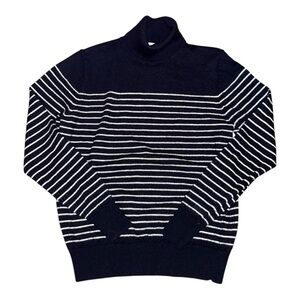 Suitsupply Merino Wool women’s turtleneck small blue white striped nautical